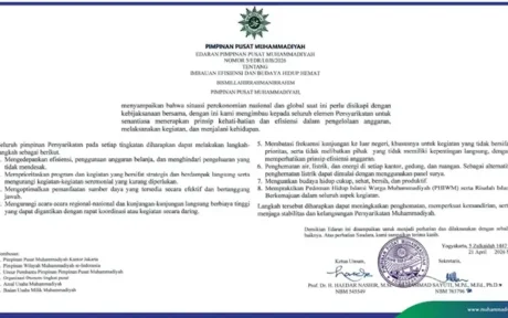 PP Muhammadiyah Keluarkan Edaran Efisiensi: Imbauan Hidup Hemat dan Pengelolaan Anggaran 2026